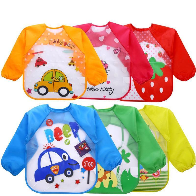 Children's Gown Long Sleeve Kids Waterproof Meal Baby Apron Painting Clothes Bib Protective Clothing - HEPSIBAH SHOP