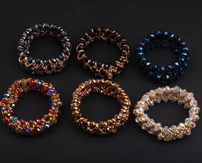 Colorful Crystal Gem Woven Stretch Bracelet - HEPSIBAH SHOP