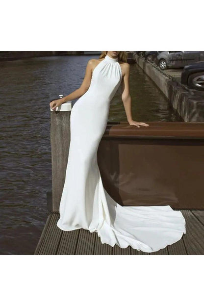 Round Neck Halter Gown - HEPSIBAH SHOP