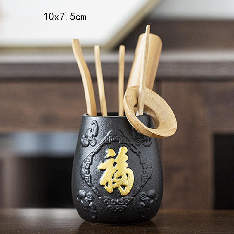 Ebony Wood Tea Ceremony Six Gentlemen Set Tea Art Accessories - HEPSIBAH SHOP