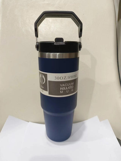 Portable Car Cup Stainless Steel Cup Travel Sports Water Bottle With Handle Cover Coffee Tumbler Cup - HEPSIBAH SHOP