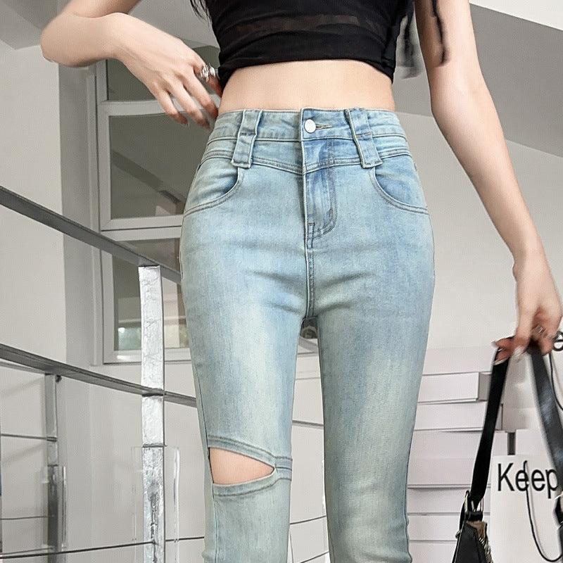 Fringed Burr Slightly Flared Jeans Women - HEPSIBAH SHOP