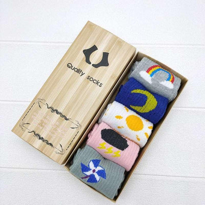 5 Pairs Ladies Mid-Calf Socks Gift Box - HEPSIBAH SHOP