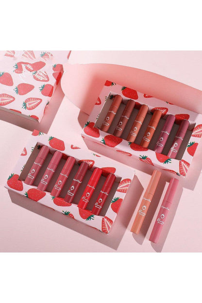 6pcs Box Strawberry Set Lip Gloss Non-stick Cup