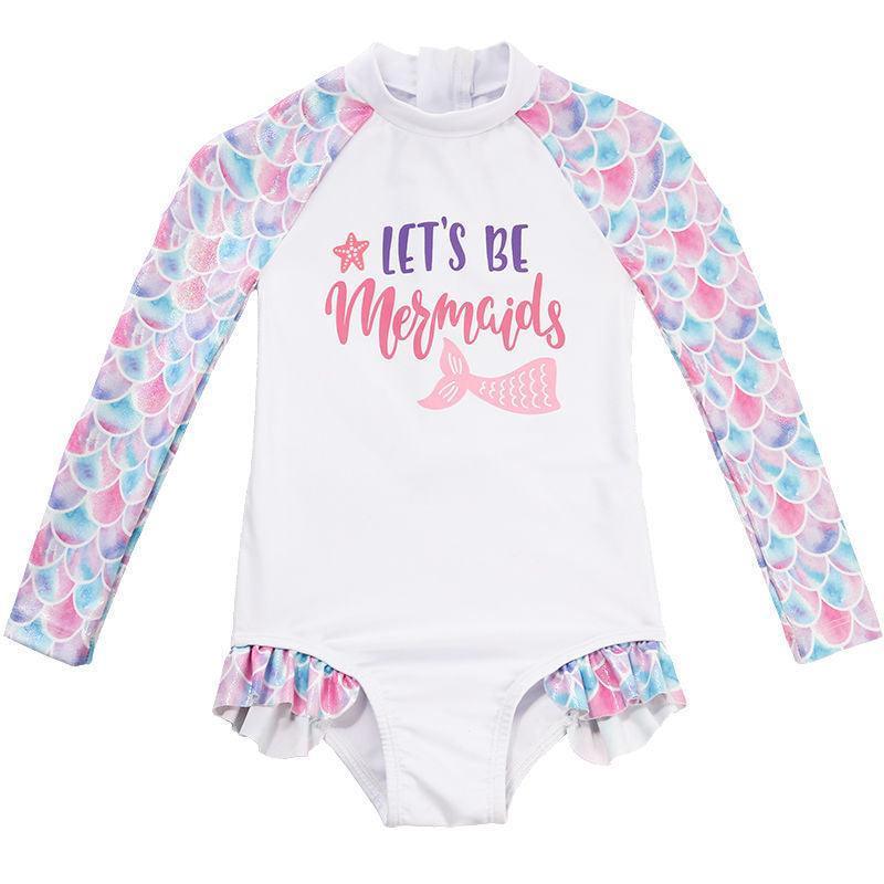 Children's One-piece Long Sleeves Sunscreen Swimwear - HEPSIBAH SHOP