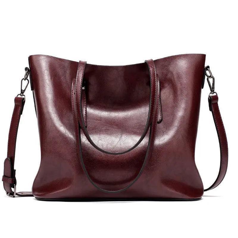 Leather-Look Tote Bag - HEPSIBAH SHOP