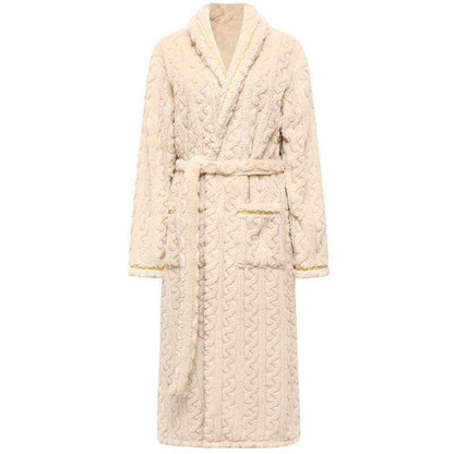 Coral Fleece Bathrobe Long Pajamas