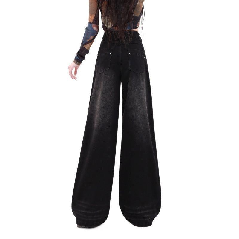 Retro Washed Straight Jeans For Women - HEPSIBAH SHOP