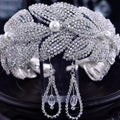 Rhinestone Leaf Bridal Wedding Headdress - HEPSIBAH SHOP