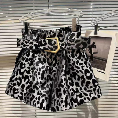 Fashion Leopard Print Suit Hot Pants - HEPSIBAH SHOP