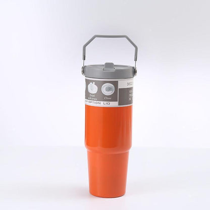 Portable Car Cup Stainless Steel Cup Travel Sports Water Bottle With Handle Cover Coffee Tumbler Cup - HEPSIBAH SHOP