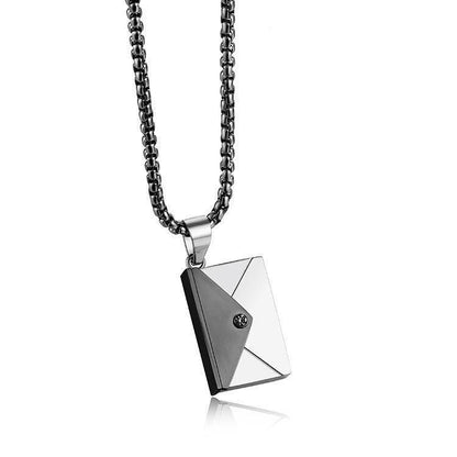 Envelope Stainless Steel Necklace And Pendant - HEPSIBAH SHOP