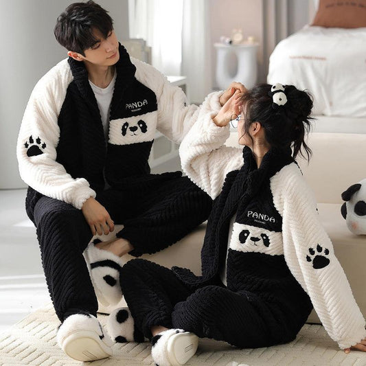 Flannel Couple Coral Fleece Pajamas - HEPSIBAH SHOP