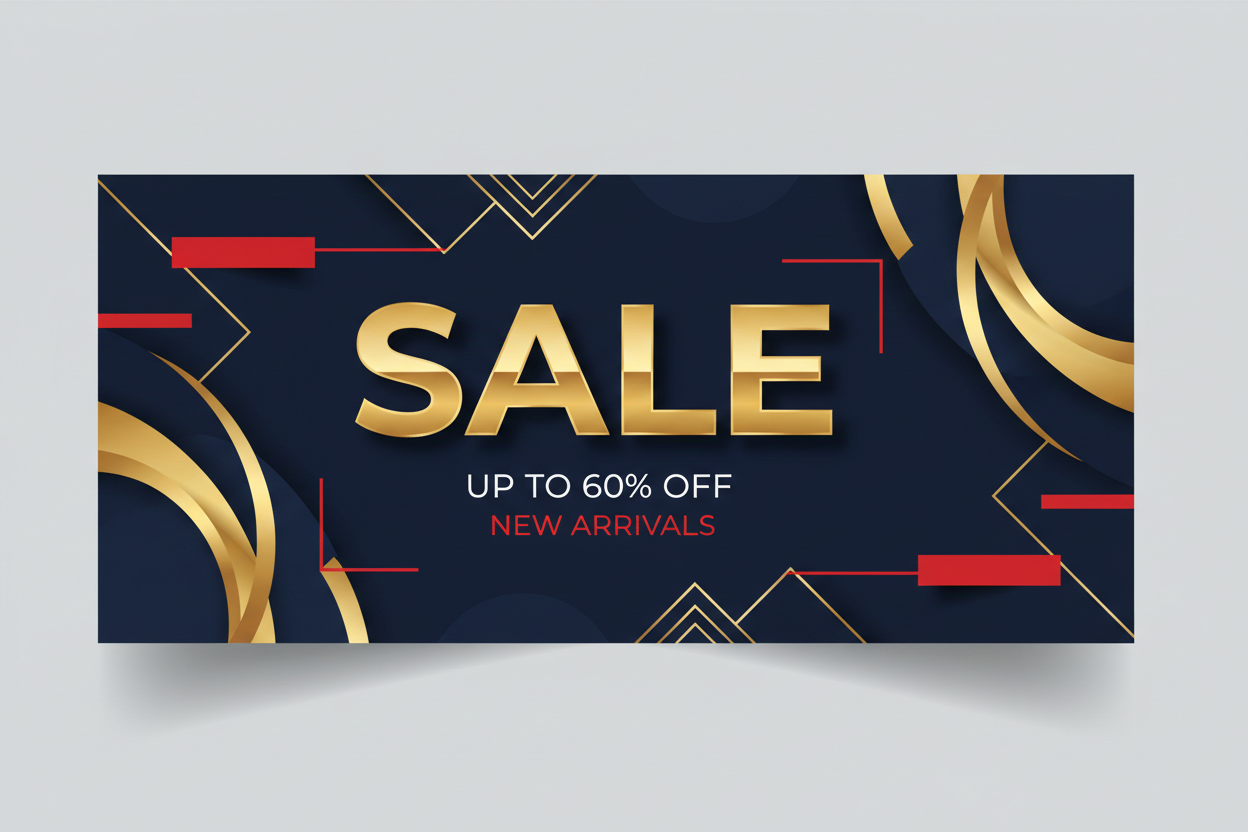 GOLD NAVY AND RED SALE IMAGE