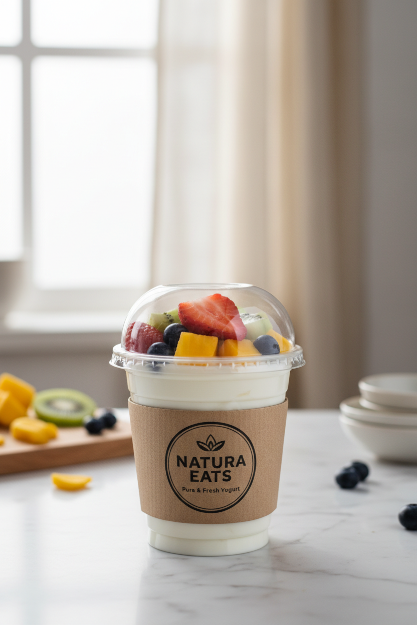 Natural unsweetened yogurt and fruit
