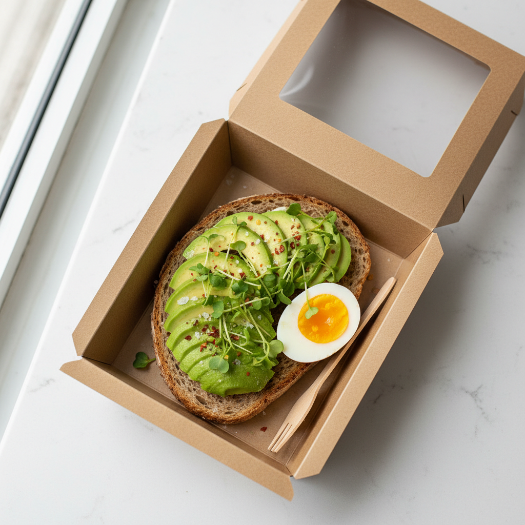 two slices of avocado with a hardboiled egg.