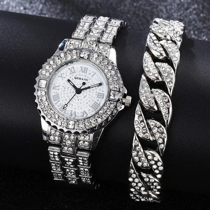 Diamond Crystals Watch and Bracelet Set - HEPSIBAH SHOP