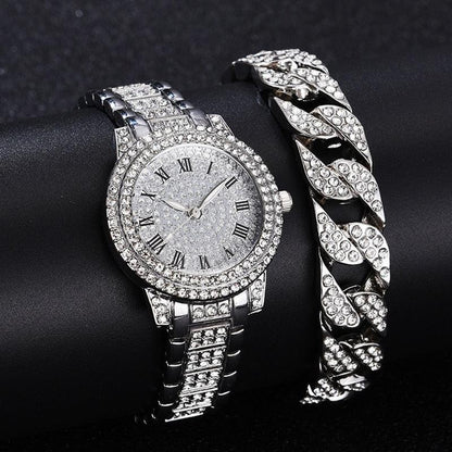 Diamond Crystals Watch and Bracelet Set - HEPSIBAH SHOP