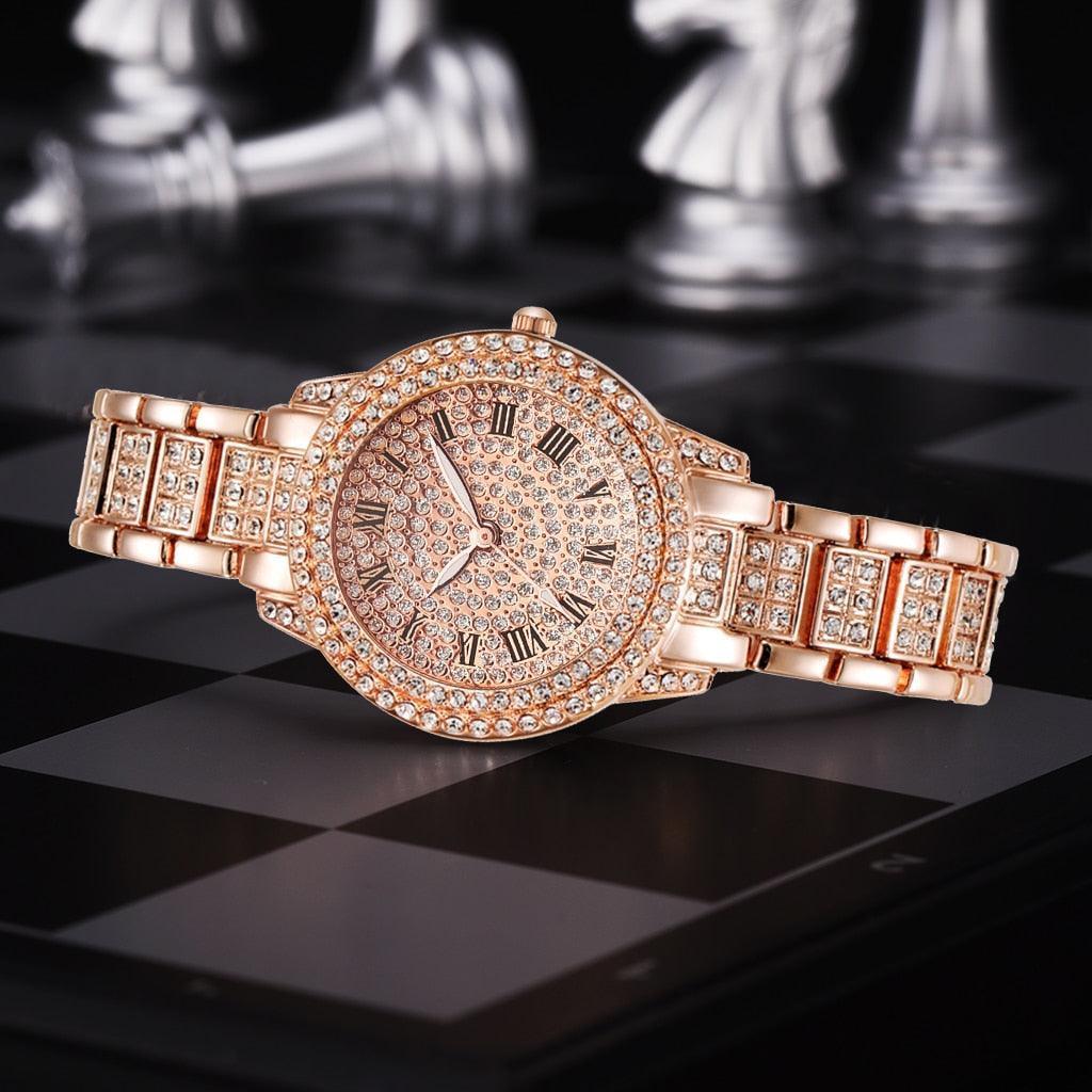 Diamond Crystals Watch and Bracelet Set - HEPSIBAH SHOP