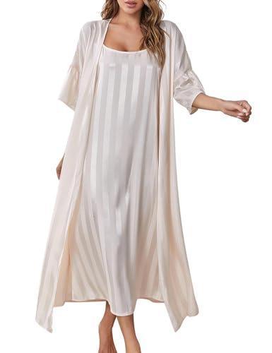 Women Glitter Striped Satin Nightdress - HEPSIBAH SHOP