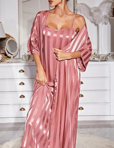 Women Glitter Striped Satin Nightdress - HEPSIBAH SHOP