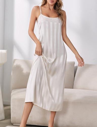 Women Glitter Striped Satin Nightdress - HEPSIBAH SHOP