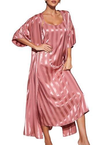 Women Glitter Striped Satin Nightdress - HEPSIBAH SHOP