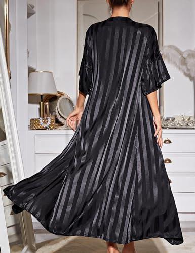 Women Glitter Striped Satin Nightdress - HEPSIBAH SHOP