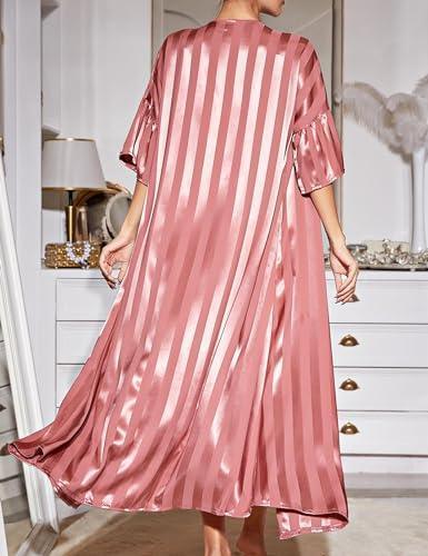 Women Glitter Striped Satin Nightdress - HEPSIBAH SHOP