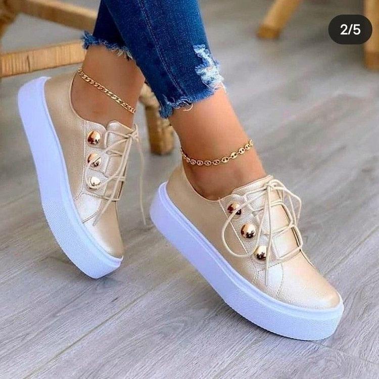 Casual Shoes Women Lace Up Flat Loafers - HEPSIBAH SHOP