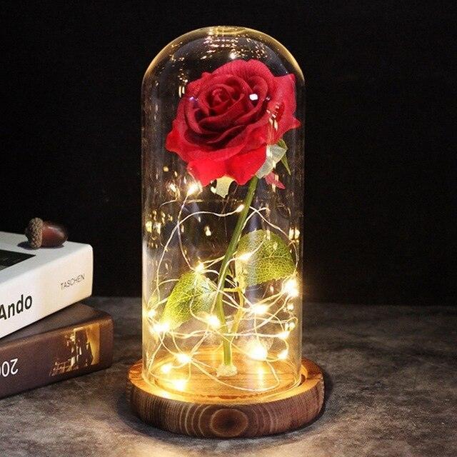 Rose Flower Glass Cover LED Lamp - HEPSIBAH SHOP