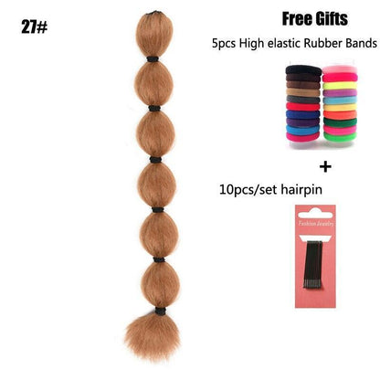 Synthetic Kinky Straight Hair Puff Bun Bubble Ponytail - HEPSIBAH SHOP