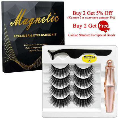 MB 4 Pairs 5 Magnetic Eyelashes Set - HEPSIBAH SHOP