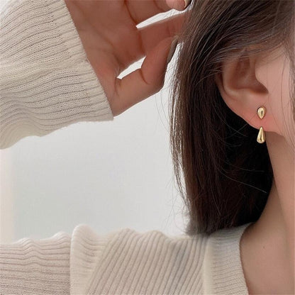 New Korean Sweet Grey Leaf Stud Earrings - HEPSIBAH SHOP