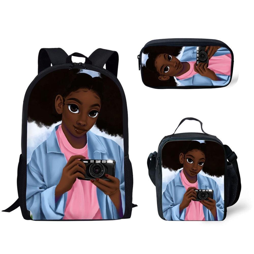 Afro Girl Magic Art School Bag Sets For Kids - HEPSIBAH SHOP