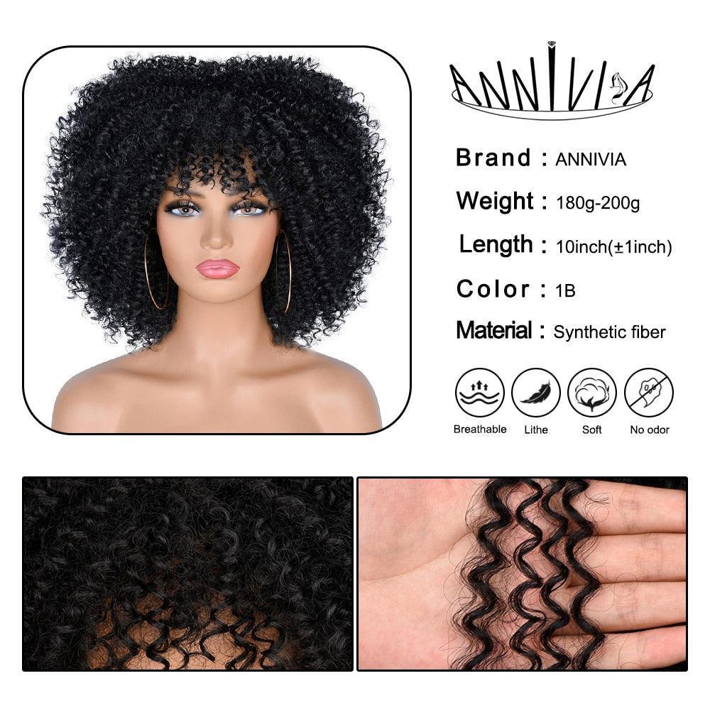 Short Hair Afro Kinky Curly Wigs - HEPSIBAH SHOP