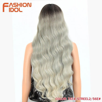 FASHION IDOL 28 Inch Deep Wave Hair Synthetic Lace Wigs - HEPSIBAH SHOP