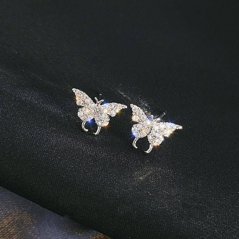 New Korean Sweet Grey Leaf Stud Earrings - HEPSIBAH SHOP