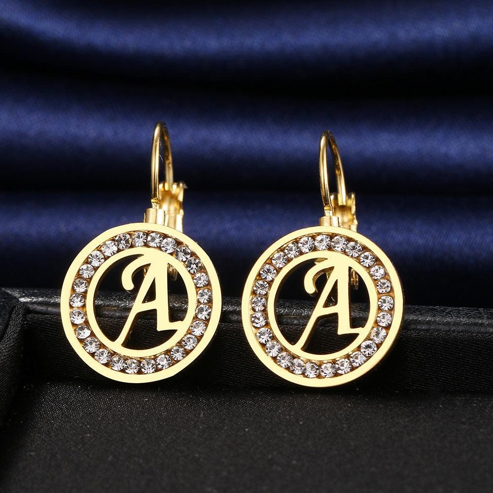 Stainless Steel Earrings A-Z letters - HEPSIBAH SHOP