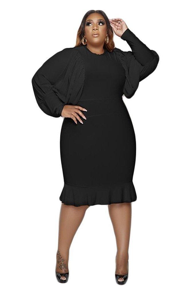 Plus Size Clothes Elegant Midi Dress - HEPSIBAH SHOP