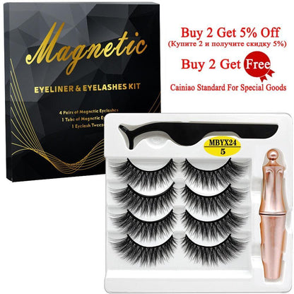 MB 4 Pairs 5 Magnetic Eyelashes Set - HEPSIBAH SHOP