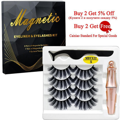 MB 4 Pairs 5 Magnetic Eyelashes Set - HEPSIBAH SHOP