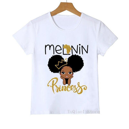 Melanin Princess Print Children's T-Shirts - HEPSIBAH SHOP