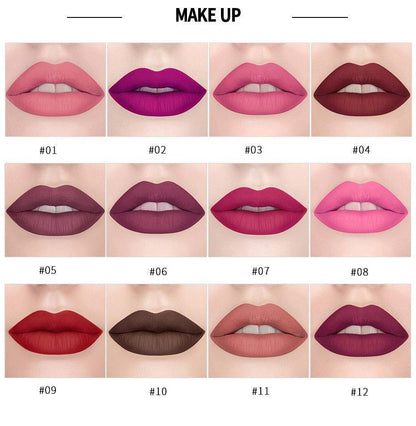 Sexy Rose Purple Lip-gloss Matte 12 Colors - HEPSIBAH SHOP