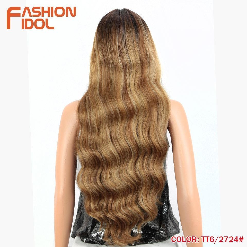 FASHION IDOL 28 Inch Deep Wave Hair Synthetic Lace Wigs - HEPSIBAH SHOP