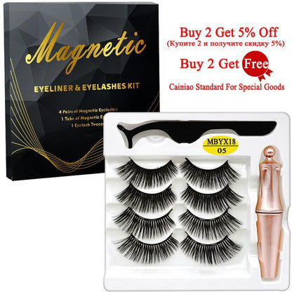 MB 4 Pairs 5 Magnetic Eyelashes Set - HEPSIBAH SHOP