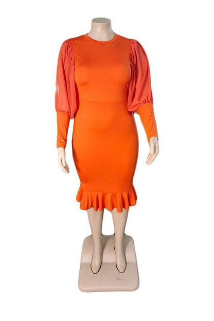 Plus Size Clothes Elegant Midi Dress - HEPSIBAH SHOP