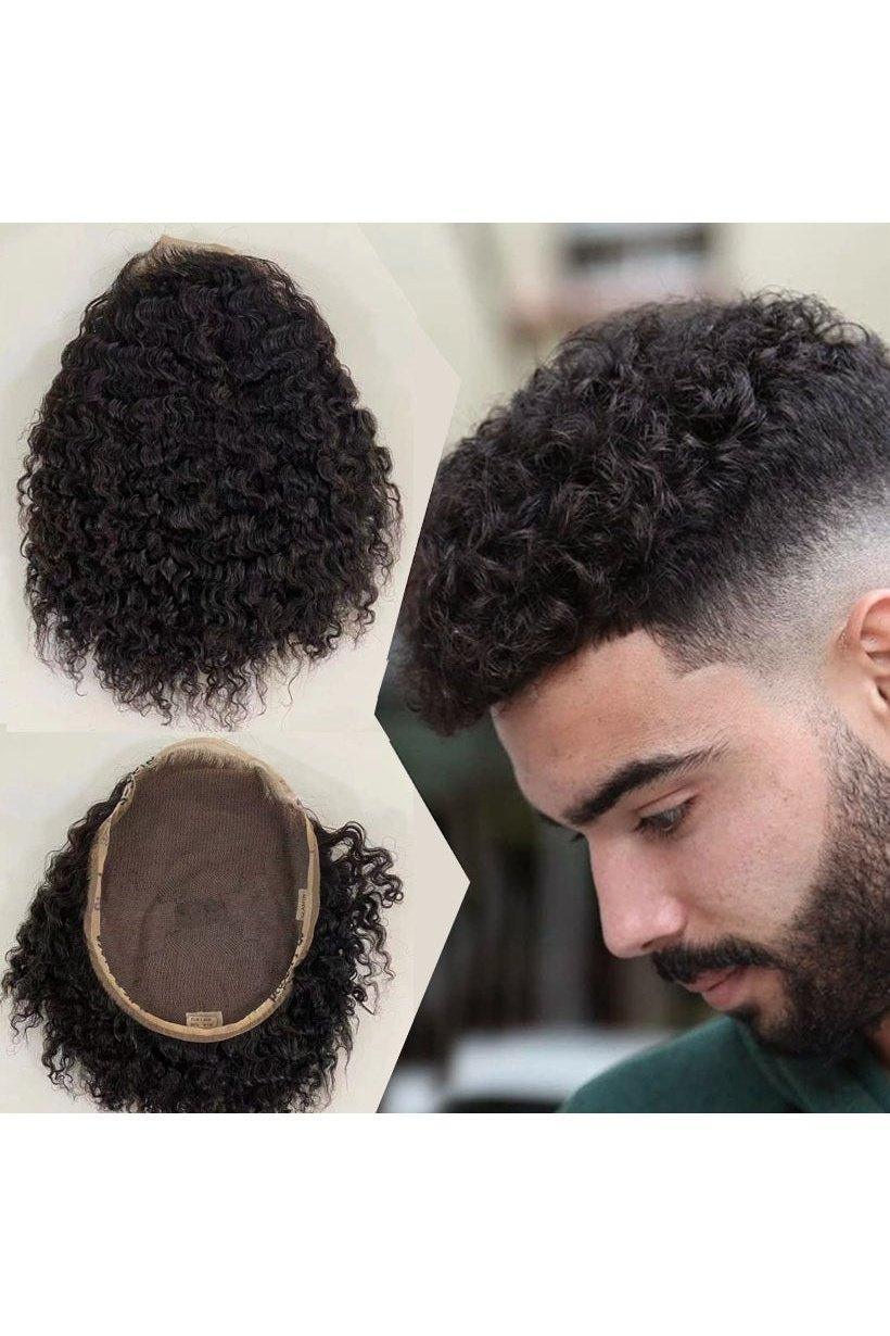 FACE Lace Afro Kinky Men's Curly Hair Replacement - HEPSIBAH SHOP