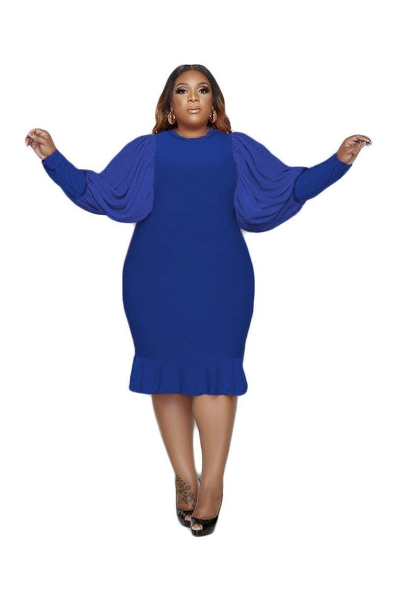 Plus Size Clothes Elegant Midi Dress - HEPSIBAH SHOP