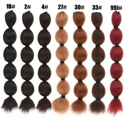 Synthetic Kinky Straight Hair Puff Bun Bubble Ponytail - HEPSIBAH SHOP